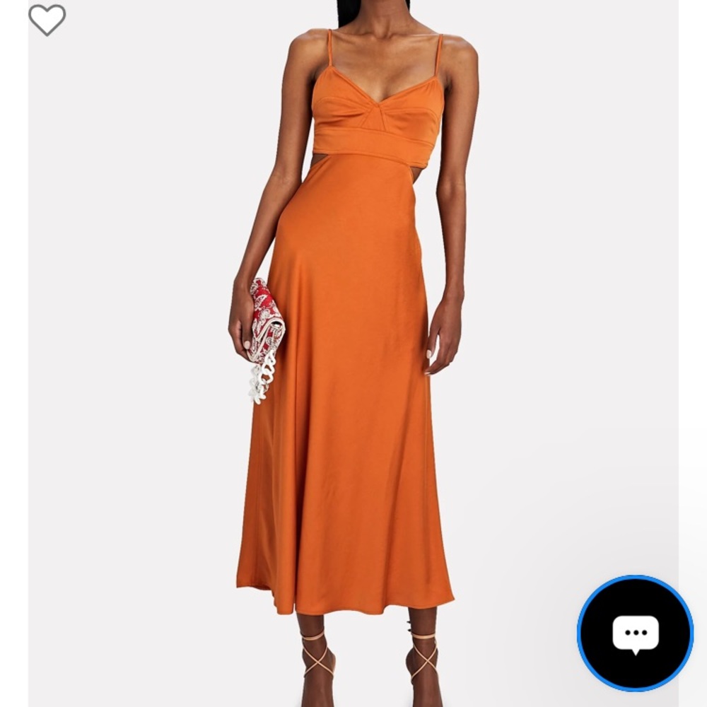 A.L.C. Blakey Cut-Out Satin Midi Dress